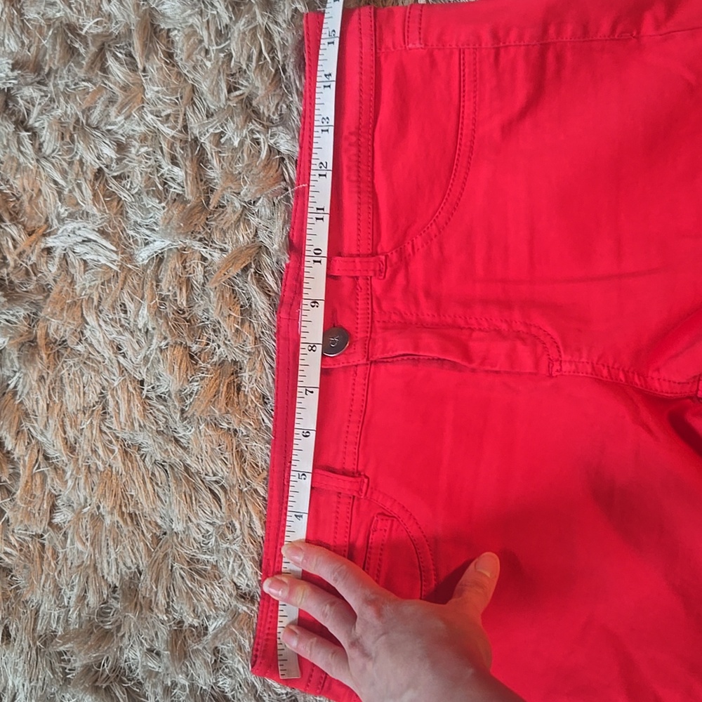 Calvin Klein Red Pants with Zipper Detail - Picture 6 of 16